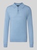 Christian Berg Men Regular Fit Poloshirt aus Woll-Mix Hellblau Melange