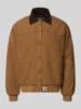 Carhartt Work In Progress Kurtka z zamkiem błyskawicznym i detalem z logo model 'Santa Fe' Koniakowy