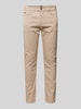 BOSS Slim Fit Stoffhose mit Stretch-Anteil Modell 'Delaware' Beige