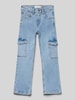 Mango Bootcut Jeans mit Cargotaschen Blau