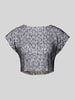 Only Cropped T-Shirt aus transparentem Material Modell 'ESTRID' Black