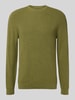 MCNEAL Gebreide pullover met ribboorden Rietgroen gemêleerd