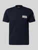 Napapijri T-shirt met labelpatch, model 'AMUNDSEN' Marineblauw