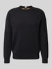 BOSS Regular fit gebreide pullover van een mix van katoen en scheerwol, model 'HIDONEO' Zwart