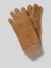 Hestra Lederhandschuhe mit Label-Schriftzug Modell 'Geoffrey' Camel