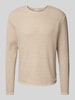 Jack & Jones Strickpullover mit gerippten Abschlüssen Modell 'GEORGE' Beige Melange