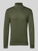 OLYMP Level Five Slim Fit Strickpullover mit Rollkragen Dunkelgruen