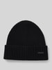 BOSS Beanie met labelbadge, model 'Fati' Zwart