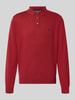 Fynch-Hatton Strickpullover mit Polokragen und Knopfleiste Rot