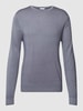 Profuomo Wollen pullover met ronde hals Blauw