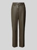 Christian Berg Woman Straight Leg Hose in Leder-Optik Oliv