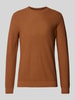 Jack & Jones Premium Gebreide pullover met ribboorden, model 'LUCAS' Cognac