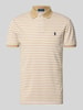 Polo Ralph Lauren Slim Fit Poloshirt aus reiner Baumwolle Modell 'YD MESH STRIPE POLO' Beige