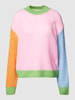 Only Gebreide pullover in colour-blocking-design, model 'MANNA' Roze