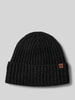 Barts Beanie met labeldetail, model 'WYON' Zwart