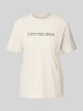 Calvin Klein Jeans T-Shirt mit Label-Print Ecru