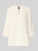Marc Cain Regular Fit Bluse mit V-Ausschnitt und 3/4-Arm Offwhite