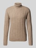 Jack & Jones Premium Sweter z dzianiny z golfem model ‘BLATRENT’ Beżowy