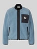 Carhartt Work In Progress Fleecejacke im Allover-Look mit Reißverschluss Modell 'Janet' Blau