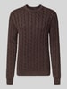 MCNEAL Gebreide pullover met ribboorden Chocoladebruin