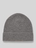 Christian Berg Woman Muts van puur kasjmier in gebreide look Grafiet gemêleerd