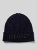 HUGO Beanie met labeldetail Marineblauw