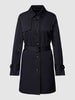 comma Trenchcoat met riem Marineblauw