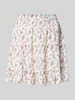Pieces Ausgestellter Mini-Rock mit Allover-Muster Modell 'NYA' Weiss