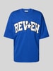 REVIEW T-shirt met labelprint Koningsblauw