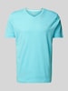 Fynch-Hatton T-Shirt mit V-Ausschnitt Aqua