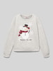 Only Regular fit sweatshirt van een mix van katoen en viscose, model 'YDA LIFE XMAS' Middengrijs gemêleerd