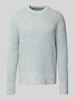 SELECTED HOMME Relaxed fit wollen pullover met extra brede schouders, model 'CHICAGO' Lichtblauw