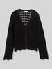 Tom Tailor Denim Relaxed Fit Strickjacke aus Baumwoll-Mix in Strickoptik Black