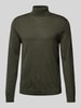 SELECTED HOMME Strickpullover aus Lanawolle Modell 'TRAY' Dunkelgruen