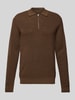 Jack & Jones Premium Strickpullover mit Polokragen Dunkelbraun