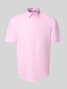 Jake*s Slim Fit Leinenhemd mit Knopfleiste Pink