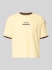 ANOTHER COTTON LAB T-Shirt mit Label-Print und Rundhalsausschnitt Beige