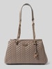 Guess Handtasche mit Label-Applikation Modell 'ANNING' Taupe