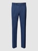 Carl Gross Slim fit pantalon van linnen met persplooien, model 'Tomte' Marineblauw