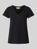 MOS MOSH T-Shirt mit V-Ausschnitt BLACK