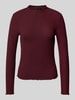 Only Slim Fit Langarmshirt mit Viskose-Anteil Modell 'LEMMA' Bordeaux