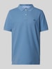 Fynch-Hatton Regular fit poloshirt met labelstitching Lichtblauw