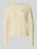 Polo Ralph Lauren Gebreide pullover met kabelpatroon en ronde hals Zand
