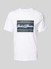 Jack & Jones T-Shirt mit Label-Print Modell 'WAYNE' Weiss