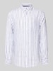 Christian Berg Men Regular Fit Leinenhemd mit Button-Down-Kragen Weiss