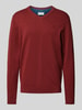 Tom Tailor Gebreide pullover met labelstitching, model 'BASIC'  Bordeaux