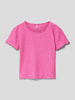 Only T-shirt met fijnrib, model 'KONNELLA' Fuchsia