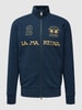 La Martina Sweatjacke mit Label-Stitching Marineblau