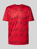 Christian Berg Men T-shirt met all-over motief Rood
