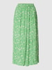 Jake*s Casual Midirok met bloemenmotief Grasgroen